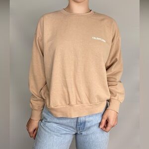 TALENTLESS‎ Womens Lightweight Crewneck in Buttercream 100% Cotton Fleece